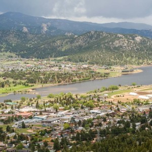 Blick auf Estes Park aus der Gondel Blick auf Estes Park aus der Gondel
