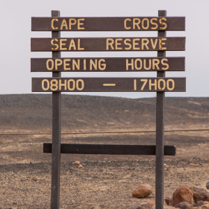 Eingangsschild zum Cape Cross