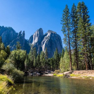 Blick über den Merced River Blick über den Merced River