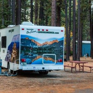 Der gemütliche Stellplatz am Lake Tahoe