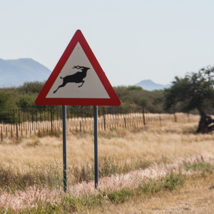 Namibisches Straßenschild Namibisches Straßenschild