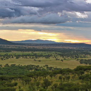 Blick vom Balkon bei Sonnenuntergang Blick vom Balkon bei Sonnenuntergang