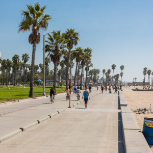 Der Boardwalk in Richtung Venice Beach Der Boardwalk in Richtung Venice Beach