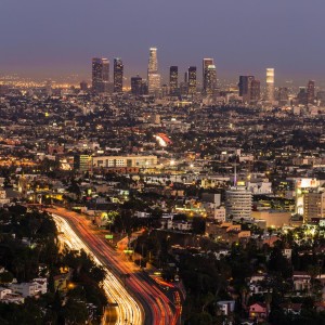 Die Skyline von LA am Abend Die Skyline von LA am Abend