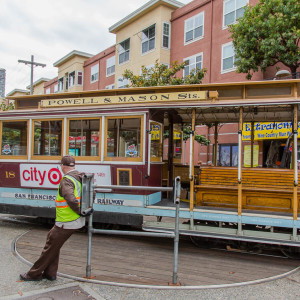 Die Cable Car wird gewendet Die Cable Car wird gewendet