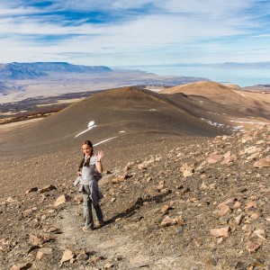 Mondartige Landschaft auf dem Abstieg