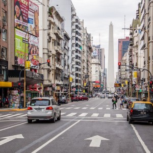 Unterwegs auf der Avenida Corrientes