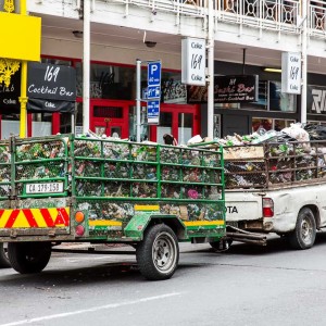 Flaschensammler auf der Long Street Flaschensammler auf der Long Street