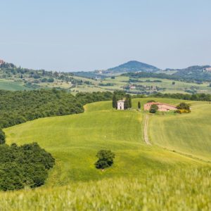 Die Kapelle Vitaleta und Pienza Die Kapelle Vitaleta und Pienza
