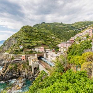 Promenade und Bahnhof in Riomaggiore Promenade und Bahnhof in Riomaggiore