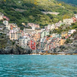 Riomaggiore vom Wasser aus Riomaggiore vom Wasser aus