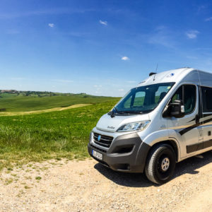 Unser Womo im Val D'Orcia